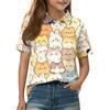 Kids Casual Short Sleeve Polo Shirt Animal Pattern Printed Lightweight Breathable Top for Everyday Wear
