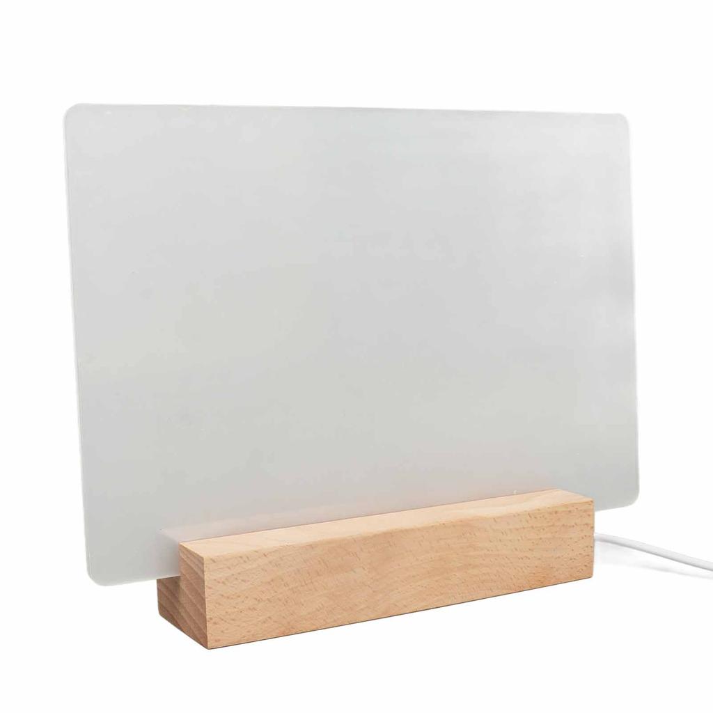 Whiteboard 220x150mm Acryl Weiß Planungstafel Wiederverwendbar mit Beleuchtungssockel DC 5V
