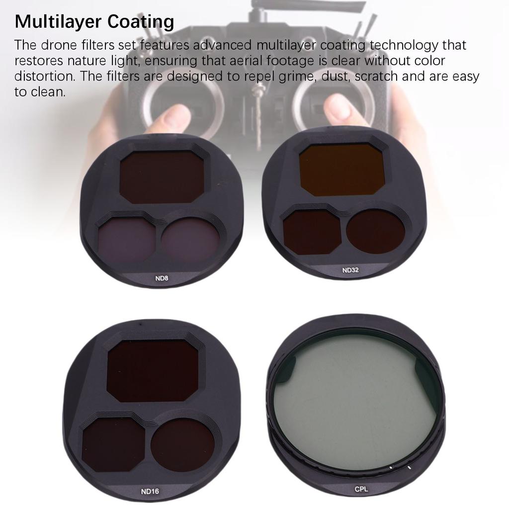 Filters Set Fit for Mavic 4 Pro Drone Lightweight Aluminum Frame HD Optical Glass Multi Coated CPL ND8 ND16 ND32 Filters