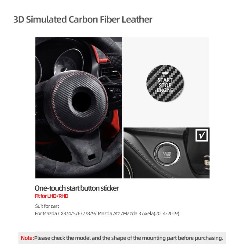 Made of Alcantara Betterhumz For Mazda 3 Axela CX-3 CX-4 CX-8 2014- Engine Start Stop Trim Stickers Car Interior Accessories