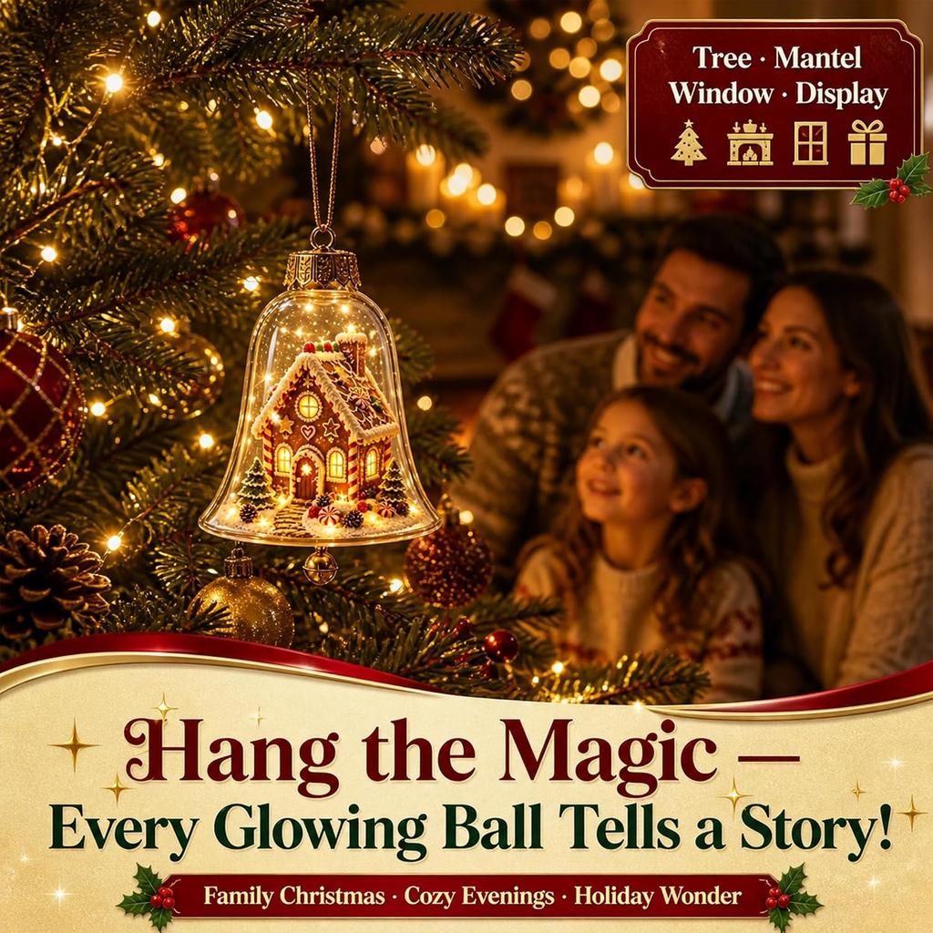 7 Pezzi Addobbi Luminosi per la Natività - Mini Globo con Scena Natalizia Lampada da Notte 8 cm Decorazioni Appese Antirottura per Albero Camino Ghirlanda