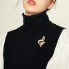 Women Brooch Sparkling Rhinestone Inlaid Musical Note Shape Anti-Exposure Buckle Suits Shirts Sweaters Bags Pin Outfit Accessory