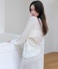 Meojiaenminggeul Robin Sheer Dry Terry Boucle Knit Top (Ivory)