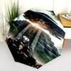 Ufo Hovers Above Predator Throne Folding Umbrella 8 Paraphenoid Bones Suitable For All Seasons Travel Three Folds Umbrella