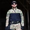 Tactical Camo Long Sleeve Training Shirt Hiking Camping Running Sports