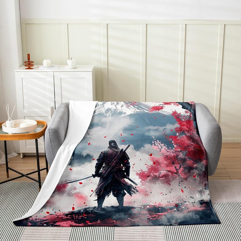 Stars Print Throw Blanket Cute Star Pattern Soft Breathable Fleece Blanket Watercolor Geometric Fuzzy Blanket for Sofa Bed Couch