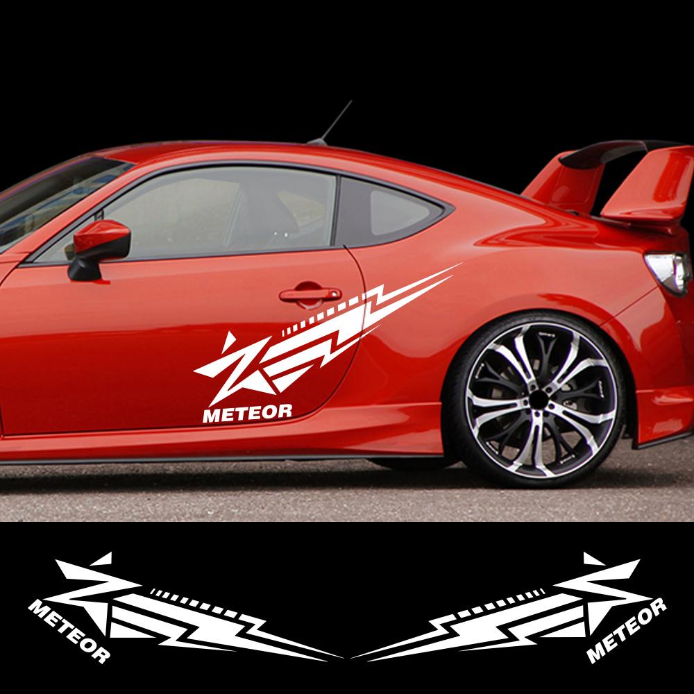 2PCS Meteor Element Pattern Car Side Door Stickers Self-adhesive Vinyl Decals Personalized Car Styling Decoration Accessories