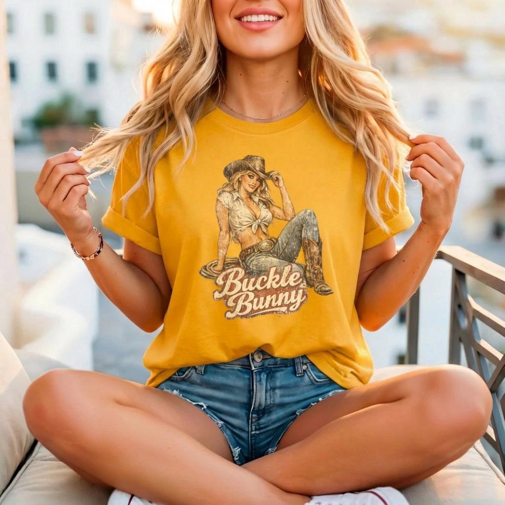 

Cowgirl TShirt, Buckle Bunny Tee | Western Vintage Rodeo Shirt XL