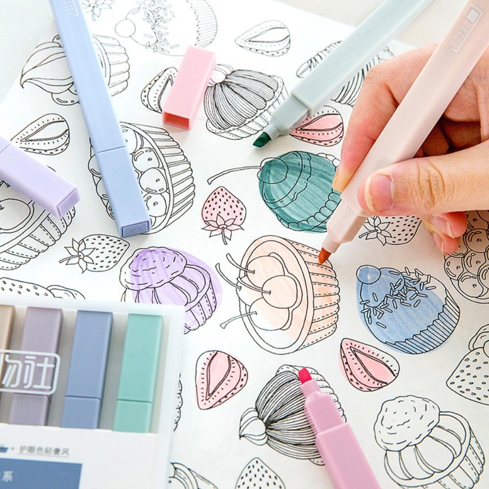 6 Pezzi 6 Colori Evidenziatori Pastel con Punta Morbida Evidenziatori per Studenti Adolescenti Bambini