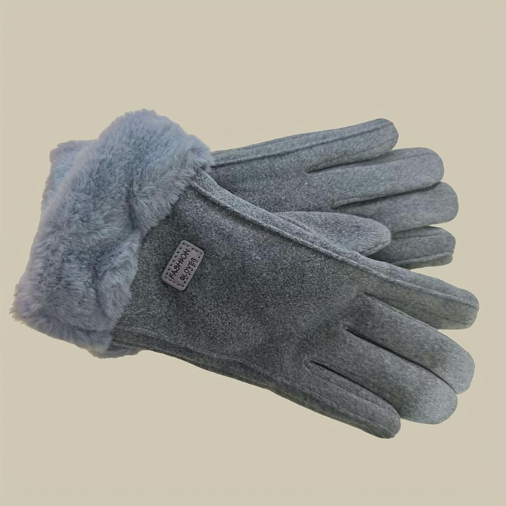1 Pair of Comfortable Multi-color Tactile Gloves - Winter Cold-proof, Plush Winter Gloves, Outdoor Casual Gloves