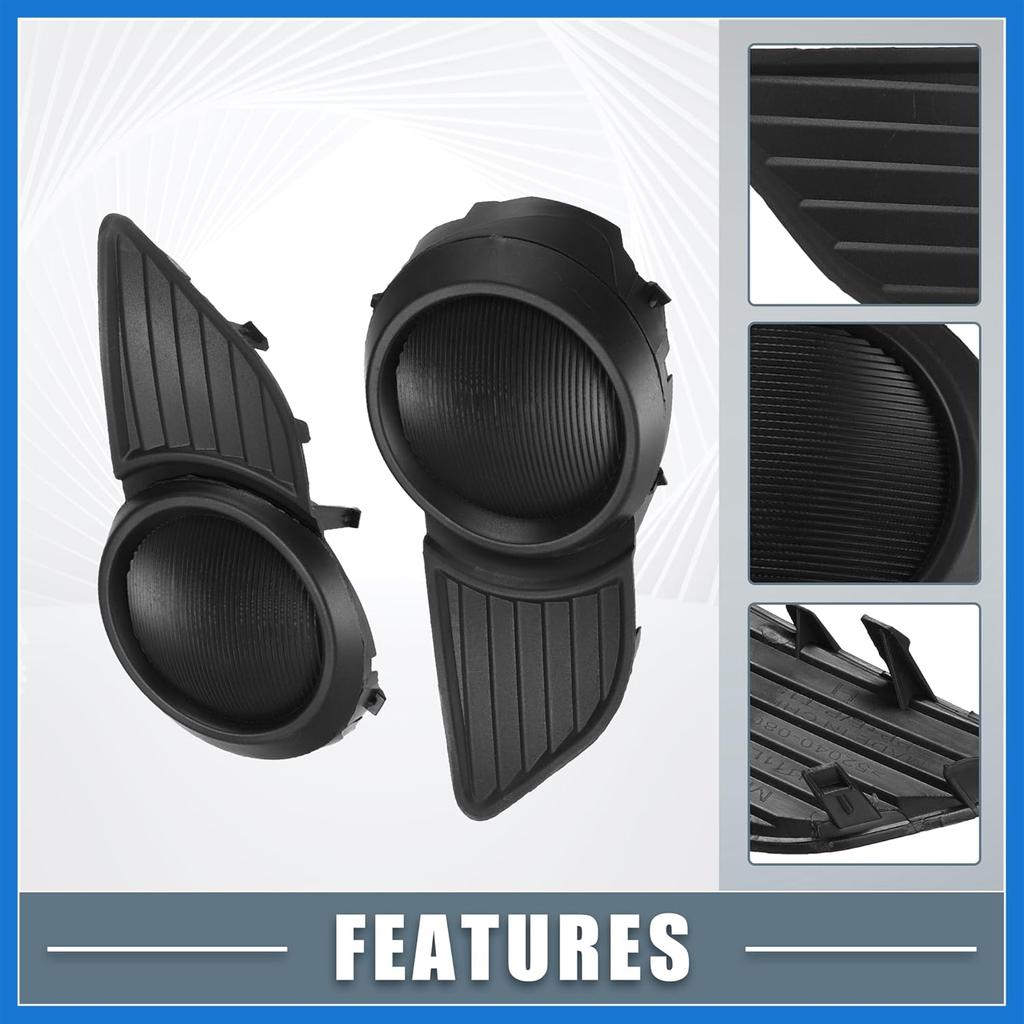 Front Left Right Side Fog Light Grille Cover 52128-08020 52127-08020 Fog Light Bezel Cover Trim for Toyota Sienna 2011-2015 1 Pair Auto Accessories