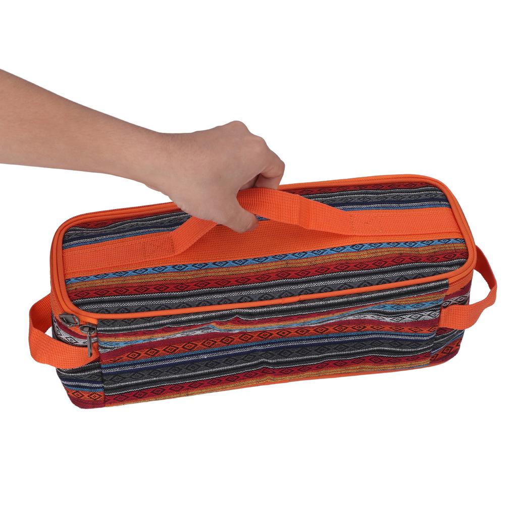 Camping Utensils Storage Bag Large Capacity Detachable Double   National   Tableware Bag with Handle for Outdoor