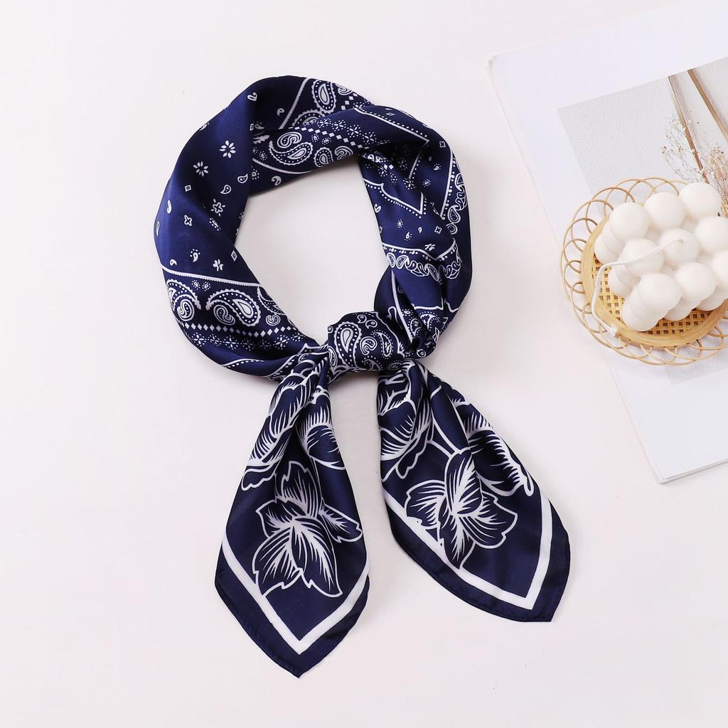 70*70 Satin Chiffon Scarf, Paisley Square Scarf, Neck Scarf