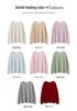 Women's Round Neck Versatile Cashmere Sweater - Solid Color, Long Sleeve, Fashionable Lazy Style for Spring, Autumn, and Winter