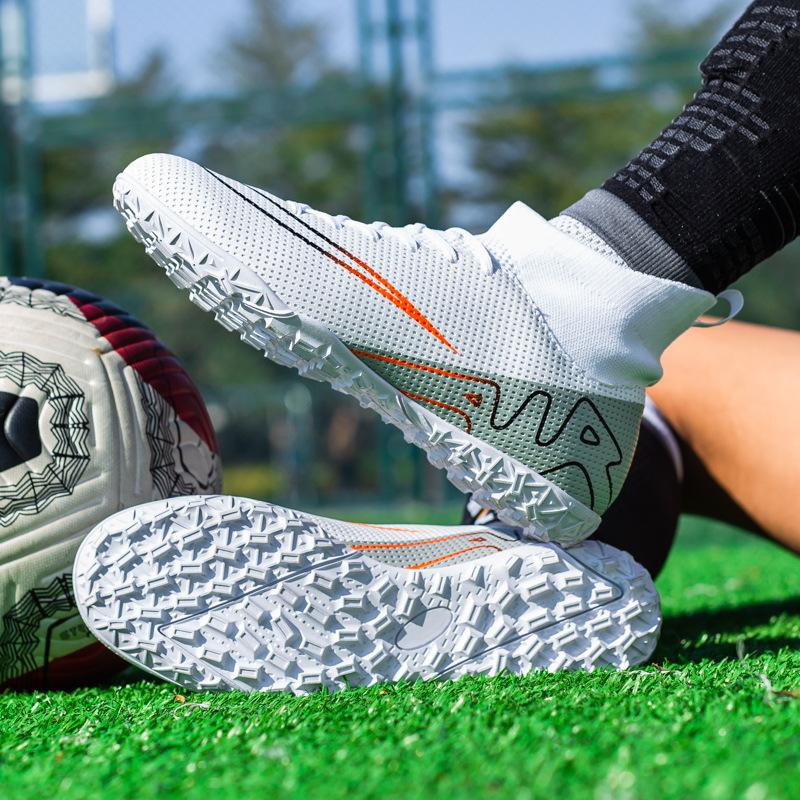 New student adult non-slip and breathable wear-resistant high-top football shoes professional game training light and breathable comfortable stickers