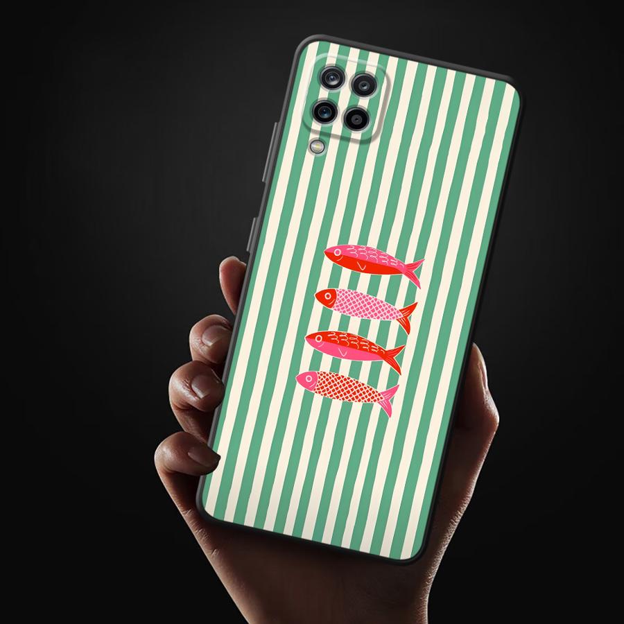 Cartoon Creative Fish Funda Phone Cover Case for Samsung Galaxy A12 A50 A05 A16 A40 A15 A13 A20 A70 A06 A04 A17