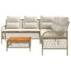 Vidaxl 2-Cz. Garden Furniture Set With Cushions, Beige, Poly Rattan