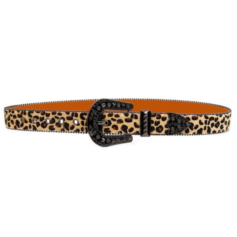 Metal Buckle Belt for Women Stylish Leopard Belt for Jeans Dress Eye Catching Waiststrap Date Night Formal Waiststrap