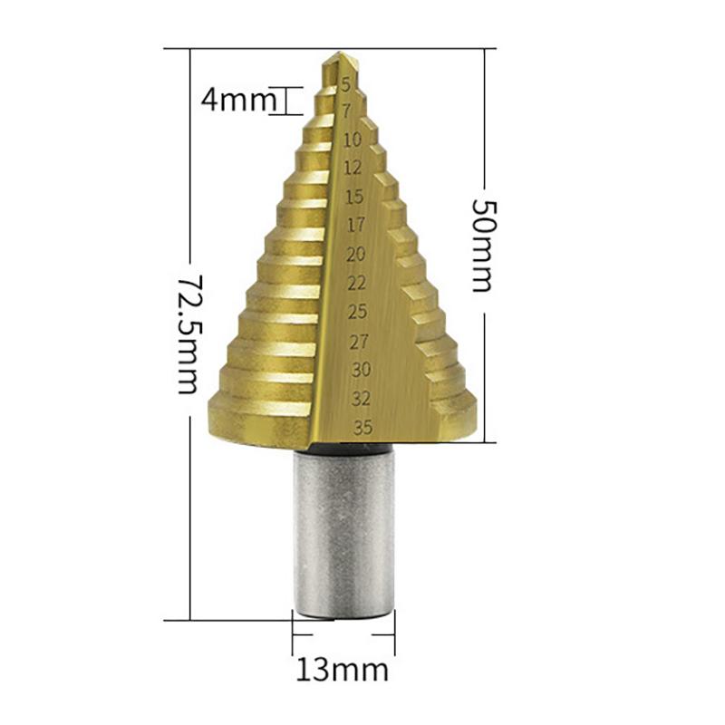 

5-35Mm Hss High Speed Steel Step Drill Bit Ideal For Wood & Metal Drilling Industrial Reamer Tool Accessories