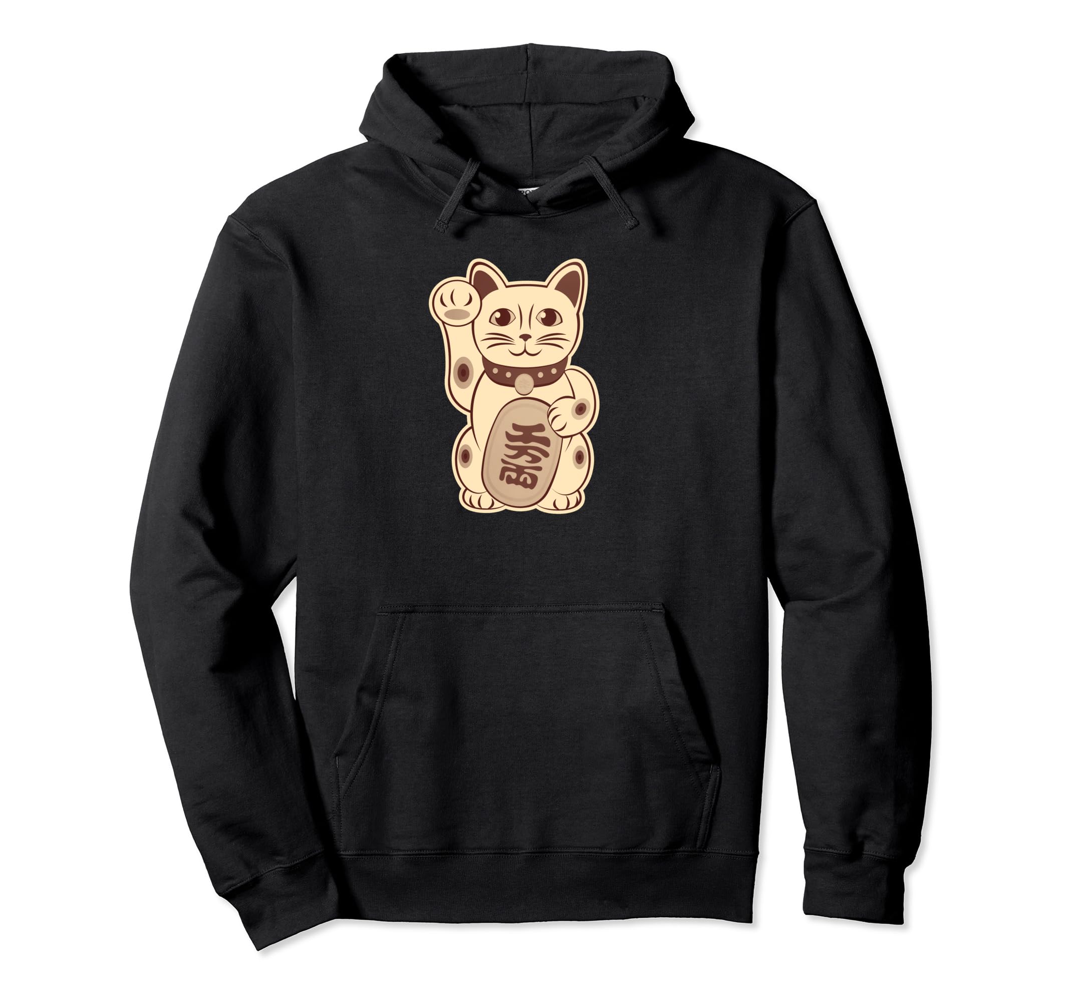 

Lucky Cat Cute Maneki Neko Vintage Style Hoodie чорний