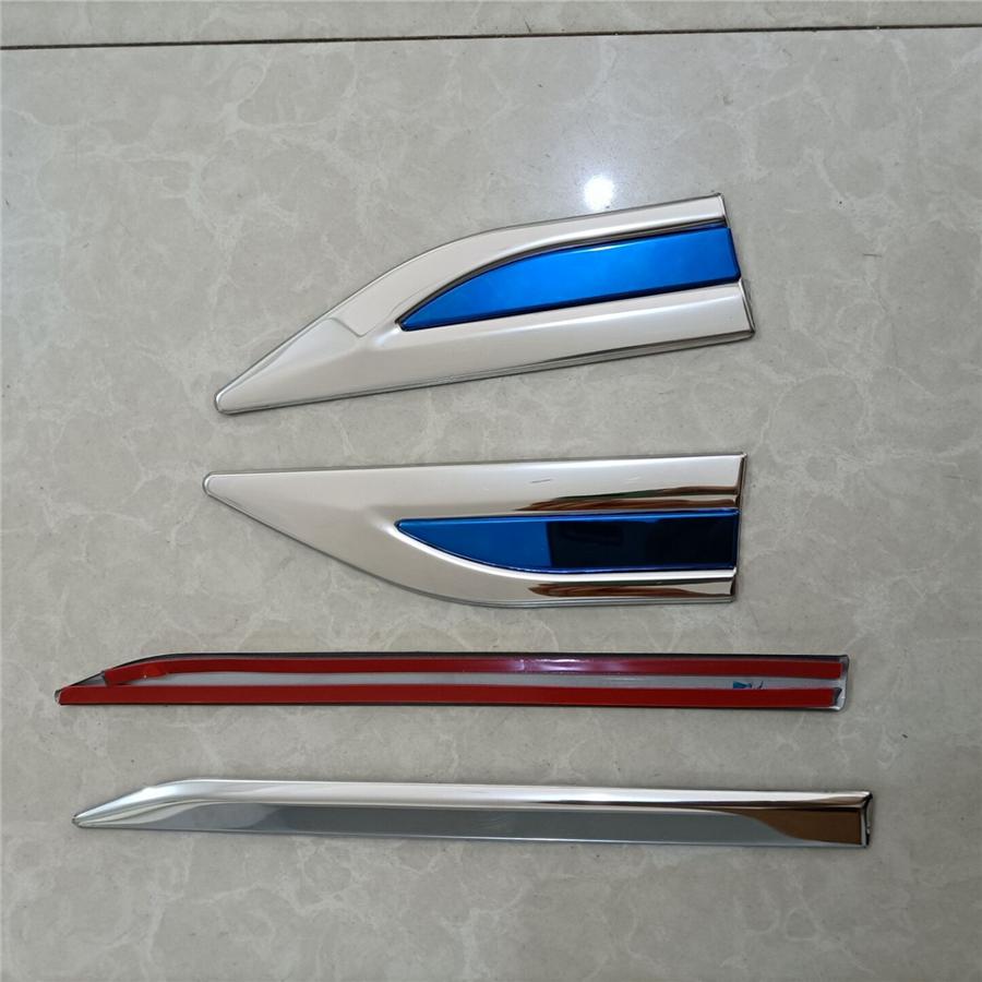 Universal 4Pcs Stainless Steel Car Side Body Fender Trims Decoration Mirror polishing