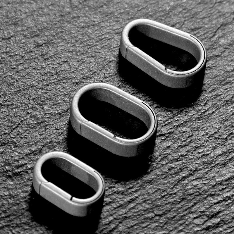 1Pc Titanium Alloy Removable Link Buckle Pure Titanium Click Buckle Keychain Mini Link Ring Click Buckle Keyring Accessories
