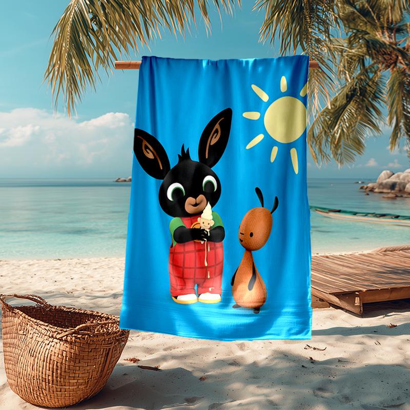 Bing Bunny Fashion Beach Towel: Ideal for Summer Adventures Soft, Absorbent and Quick Drying Suitable for Swimming and Bathing