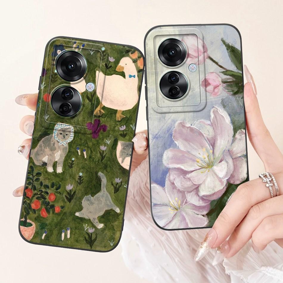 For OPPO Reno11 F 5G Case Reno 11F CPH2603 2024 Elegant Printing Camera Protective Shockproof Soft Silicone Phone Cases