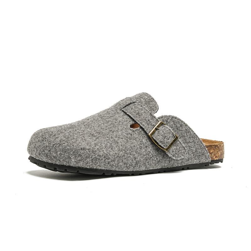 Ugly and cute retro woolen shoes increase in height, lazy bag head one-word buckle, women's casual thick bottom half drag