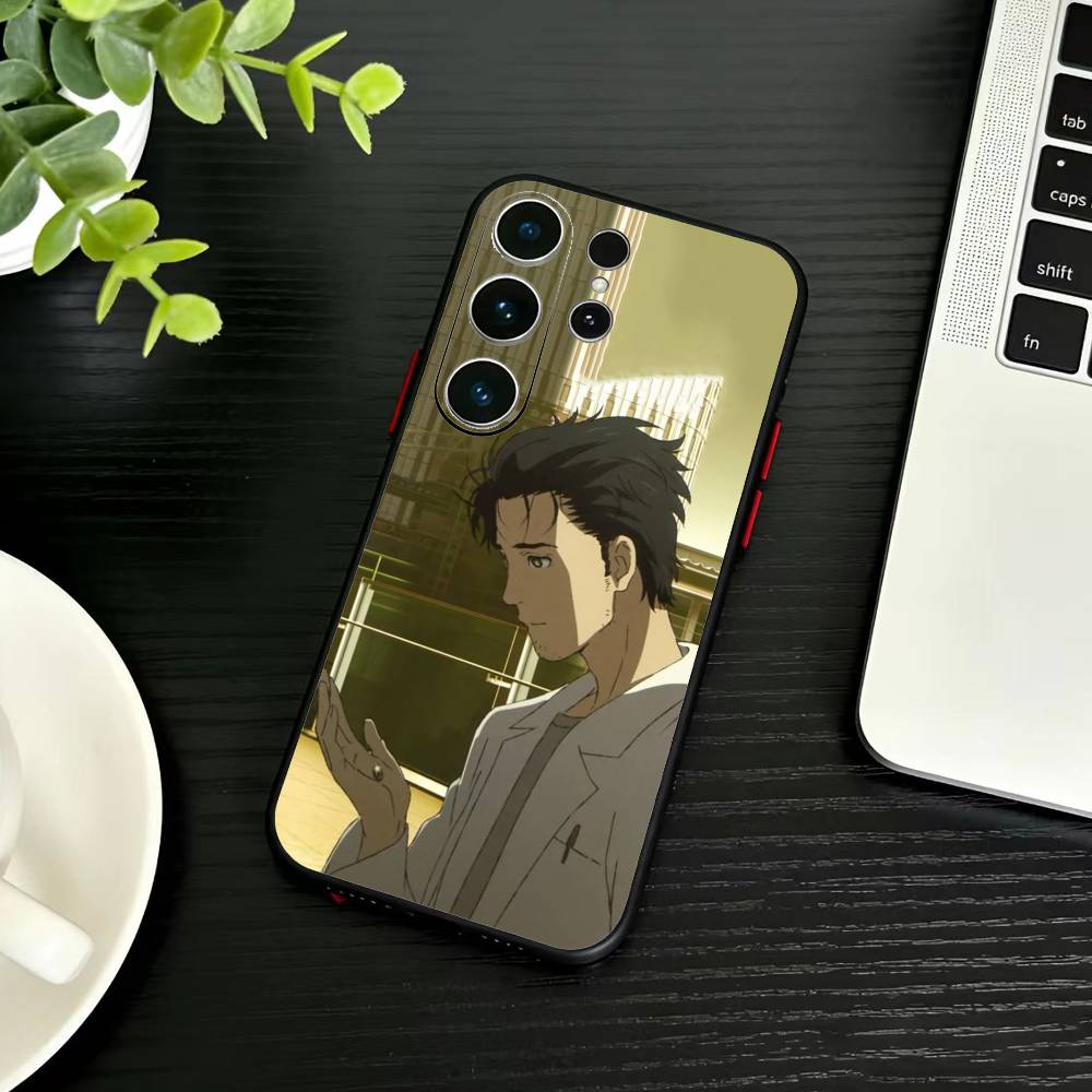 T-Rintaro Okabe STEINS DATE Phone Case For Samsung S26,S25,S24,S23,S22,S21,S20,Plus,Fe,Lite,Others Black Cover