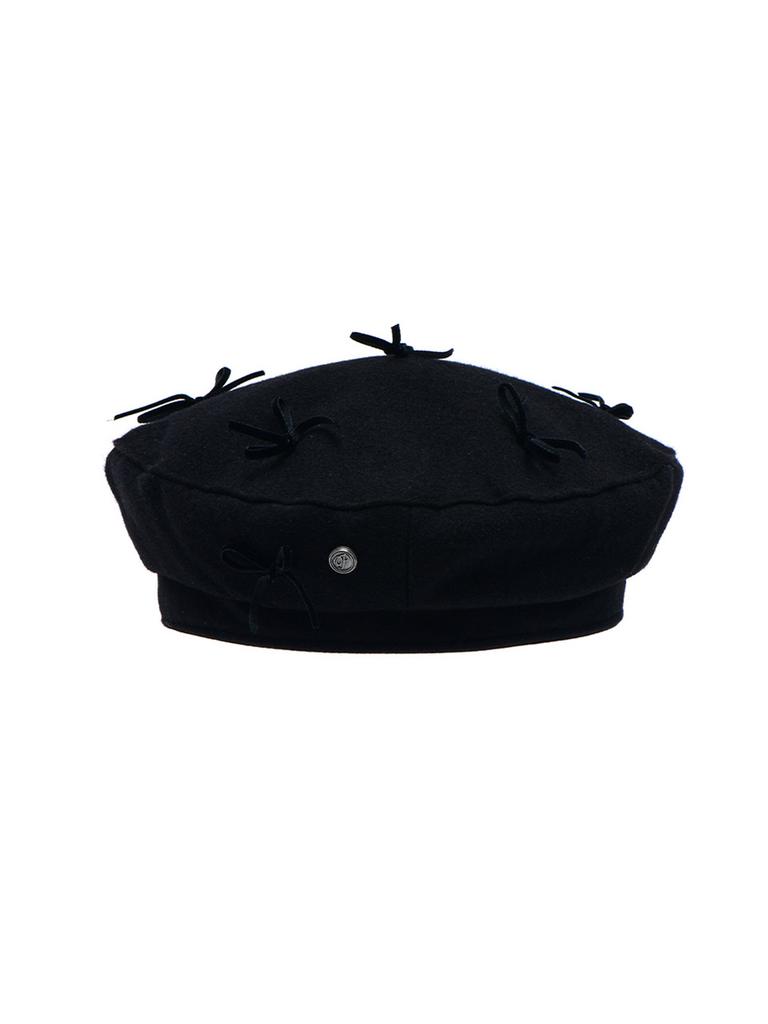 Poejidam Bow Beret In Black