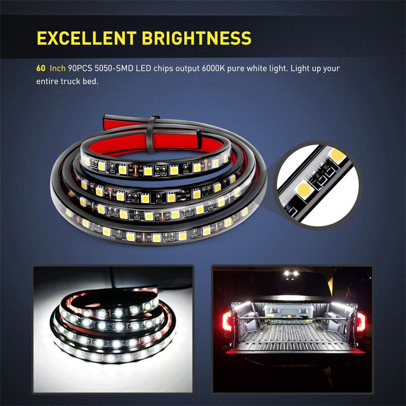2Pcs LED Car Lights Strip Truck Cargo Bed Running Light Lamp For GMC Sierra 1500 Yukon