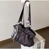Korean Style Polka Dot Shoulder Bag For Women Large Capacity Pleated Hobo Bag With Bow Decor Casual Daily Commute Soft Tote Bag