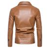 Men’s Jackets Faux Leather Lapel Long Sleeves Zipper Slim Fit Retro Motorcycle Jacket Autumn Winter PU Bomber Tops Holiday Casual Outer Wear