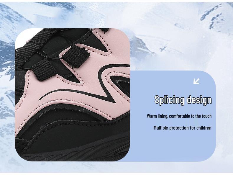 Winter Jeep Boys' Leather Sports Shoes - Water-Repellent, Velvet-Lined, Double Cotton for Kids