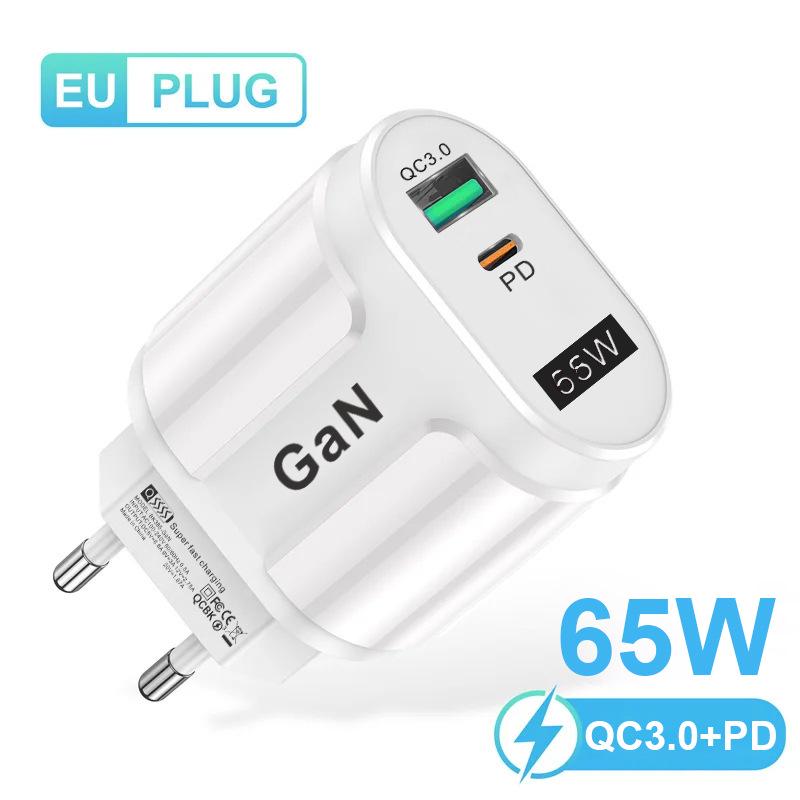 PD33W QC3.0 GaN Multi-Port Fast Charger 9V/12V European Standard