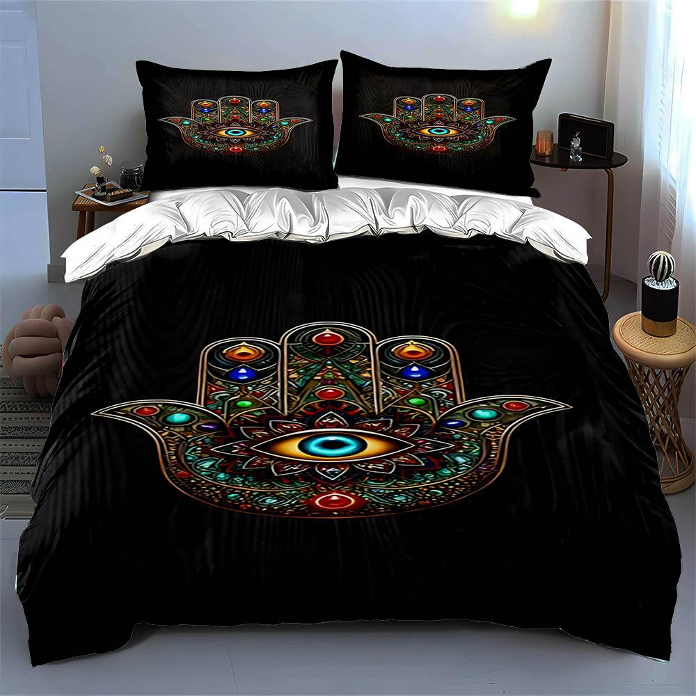 Mandala Hand Motif. Bedding Duvet Cover Sets Duvet Covers Pillowcases Gifts (1 * Duvet Cover 2 * Pillowcases, Without Duvet Insert)