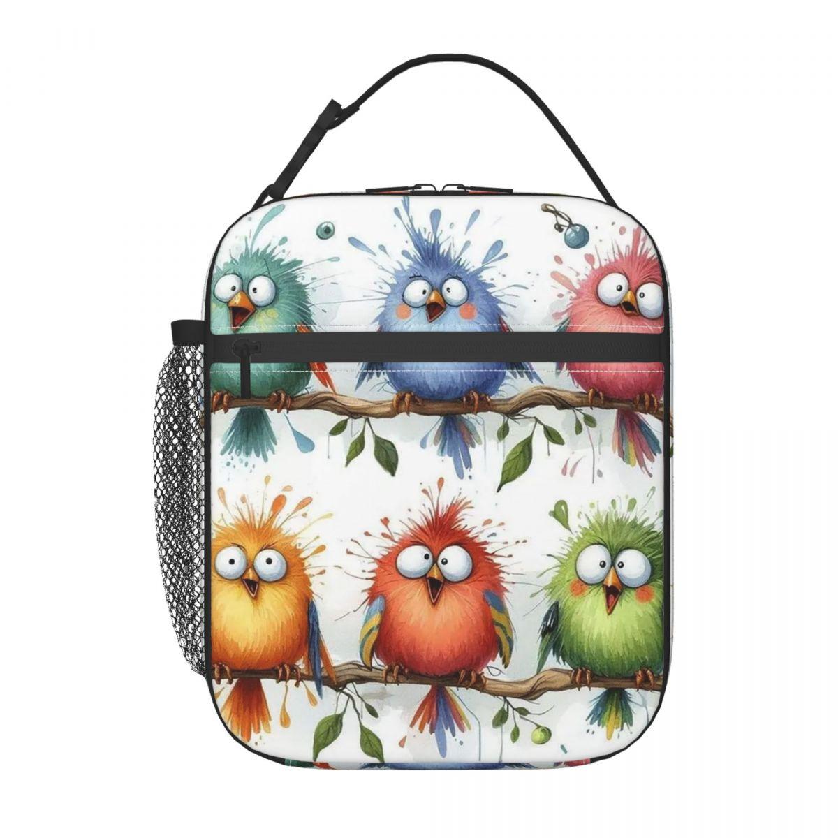 

Funny Bird Pattern Insulated Lunch Bag for Women Office Cooler Thermal Food Box Tote Leakproof Lunch Boxes Container One Size