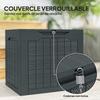 Outdoor Storage Box, 97 L, Waterproof, Recessed Handles, 56 x 41 x 50 cm, Dark Grey