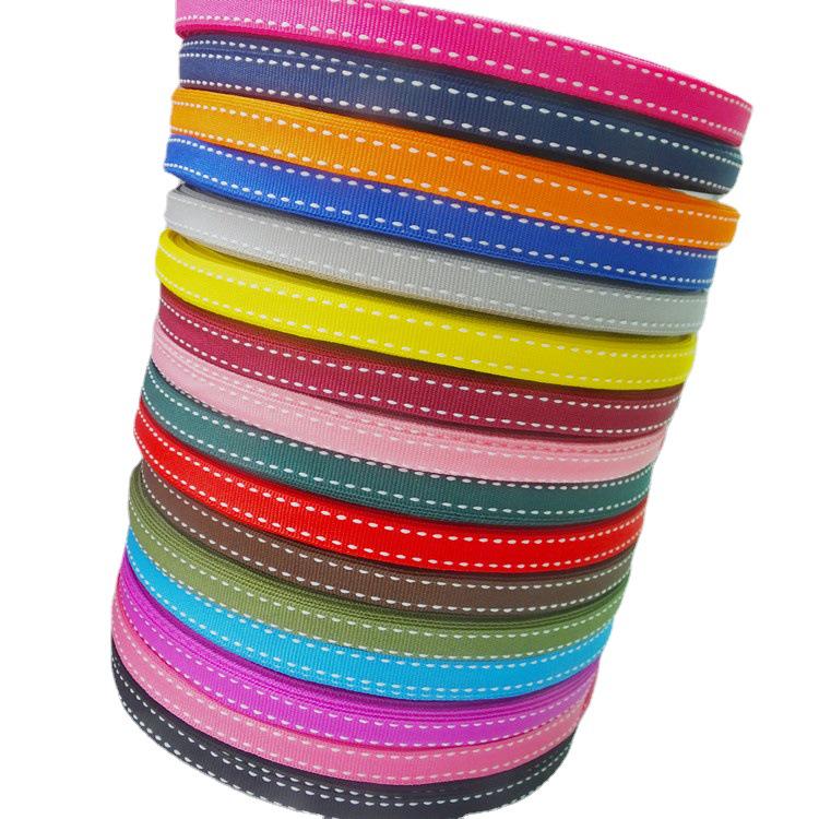10mm DIY Double Row Ribbed Polyester Ribbon for Hair Accessories and Bows