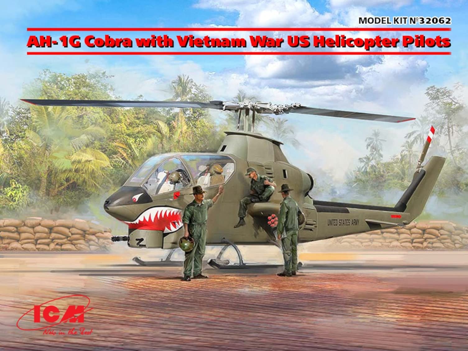 

ICM US Army Cobra War US Helicopter Pilot Plastic Model 32062 1/32 AH-1G w/Vietnam