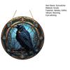 Crow Stained Glass Suncatcher, Gothic Raven Acrylic Window Hanging Decor with Chain for Home, Garden, Indoor Outdoor Decor