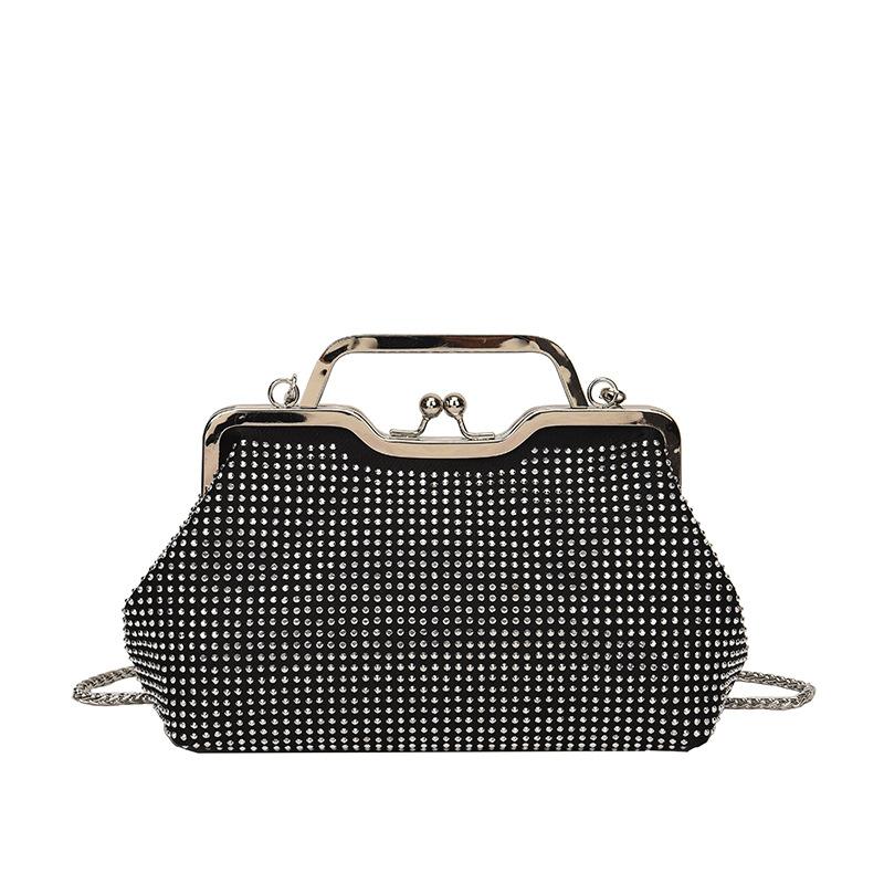2026 Fashion Multicolor Diamond Evening Bag Hasp Luxury Handbag Chain Women Shoulder Crossbody Bag Lady Wedding Party Clutch Bag