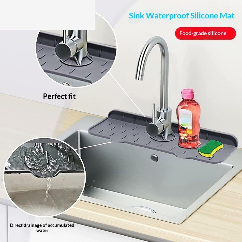 Kitchen Sink Water Absorbing Mat Faucet Splash Proof Drain Pad Non Slip Quick Dry Countertop Protector For Home Kitchen Bathroom