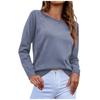 Women's Casual Fashion 2022 Long Sleeved Knitting Solid Color Sweater Top