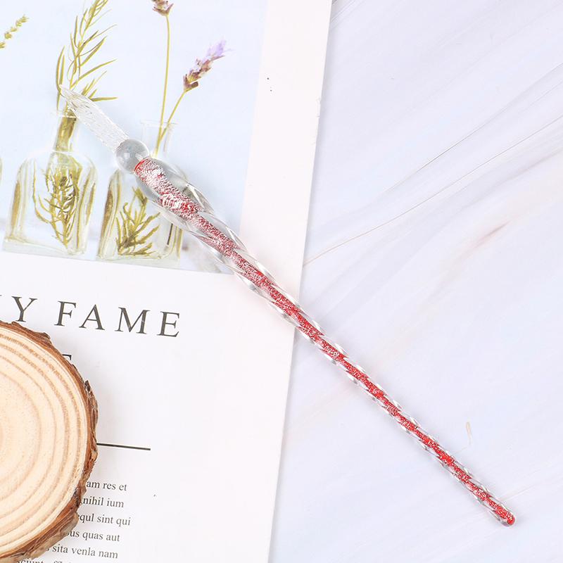 

Стеклянная перьевая ручка-капельница Винтажная ручка для макания Заправка чернилами Принадлежности для рисования красный