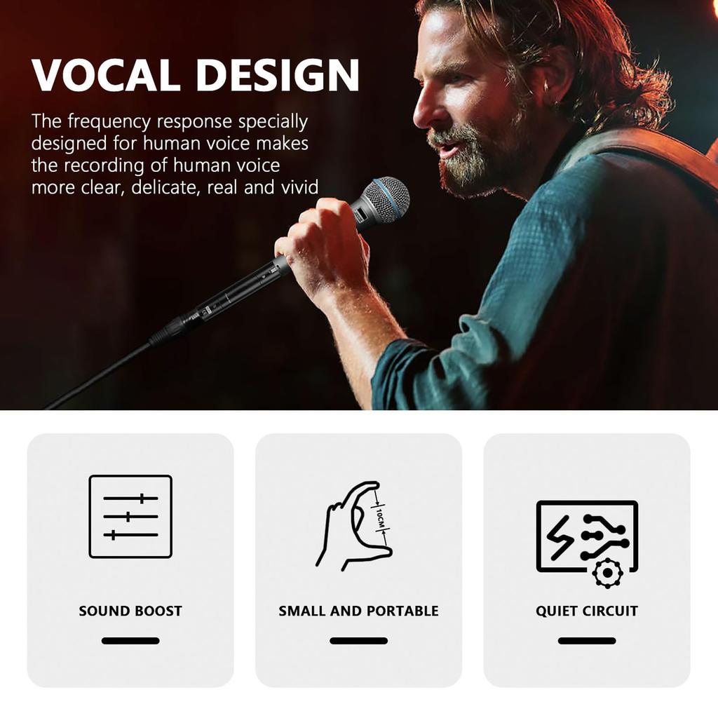 Mikrofon dynamisches Mikrofon 28dB hoch verlustfrei für Studio Musikinstrument Performance In-line Pullium, Verstärker, Gain, Verstärkung, Aufnahme,