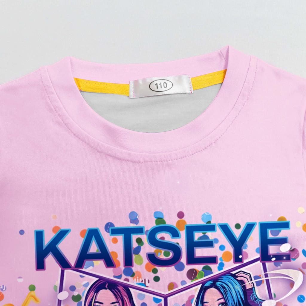 81277 Children Girls KATSEYE Printed T-Shirt Pants Pajamas Sleepwear Sets