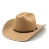 Cowboy Hat Felt Top Hat Western Gentleman'S Hat Felt Hat Jazz Hat Men'S Winter Hat