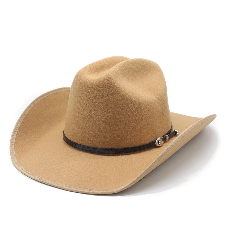 Cowboy Hat Felt Top Hat Western Gentleman'S Hat Felt Hat Jazz Hat Men'S Winter Hat